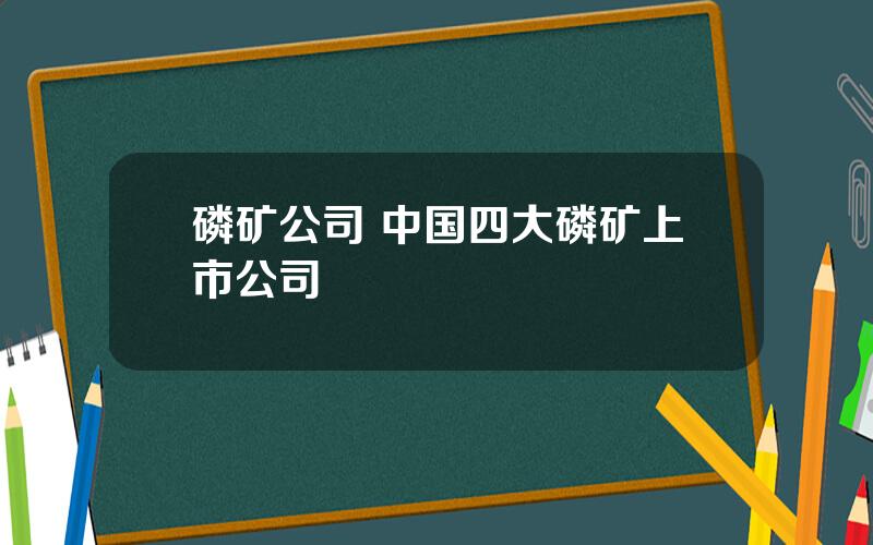 磷矿公司 中国四大磷矿上市公司